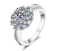 SDGBCXD Ring, Verlobung for Frauen0,8 Karat D Farbe VVS1 Moissanite S925 Sterling Silber Hochzeit(7)