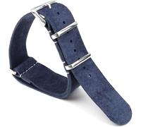 SDGBCXD Uhrenarmband, Weiches Wildleder-Armband 18 mm 20 mm 22 mm 24 mm Nato-Uhrenarmband Herrenuhr-Accessoeies(Dark Blue,22mm)