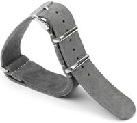 SDGBCXD Uhrenarmband, Weiches Wildleder-Armband 18 mm 20 mm 22 mm 24 mm Nato-Uhrenarmband Herrenuhr-Accessoeies(Grey,20mm)