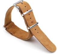 SDGBCXD Uhrenarmband, Weiches Wildleder-Armband 18 mm 20 mm 22 mm 24 mm Nato-Uhrenarmband Herrenuhr-Accessoeies(Light Brown,20mm)