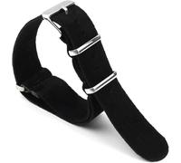 SDGBCXD Uhrenarmband, Weiches Wildleder-Armband 18 mm 20 mm 22 mm 24 mm Nato-Uhrenarmband Herrenuhr-Accessoeies(Black,24mm)