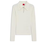 HUGO Pullover mit Polokragen aus Woll-Mix mit Kaschmir - Style Sdropa, 50562687 Natur XL