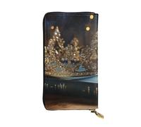 SDTYKHJ Damen Geldbörse Clutch Große Kapazität Lange Brieftasche Krone Vintage Leder Damen Karte Handy Halter Reise Geldbörse