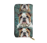 SDTYKHJ Damen Geldbörse Clutch Große Kapazität Lange Brieftasche Lustige Englische Bulldogge Leder Damen Karte Handy Halter Reise Geldbörse