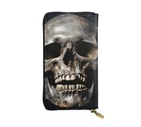 SDTYKHJ Damen Geldbörse Clutch Große Kapazität Lange Geldbörse Death Skull Leder Damen Karte Handy Halter Reise Geldbörse