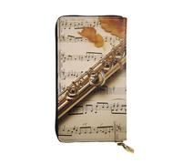 SDTYKHJ Damen Geldbörse Clutch Große Kapazität Lange Geldbörse Flöte Musik Leder Damen Karte Handy Halter Reise Geldbörse