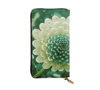 SDTYKHJ Damen Geldbörse Clutch Große Kapazität Lange Geldbörse Grün Blume Leder Damen Karte Handy Halter Reise Geldbörse