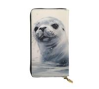 SDTYKHJ Damen Geldbörse Clutch Große Kapazität Lange Geldbörse Harfe Seal Malerei Leder Damen Karte Handy Halter Reise Geldbörse