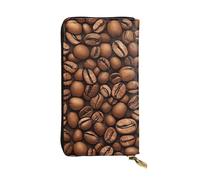 SDTYKHJ Damen Geldbörse Clutch Große Kapazität Lange Geldbörse Lustige Geröstete Kaffeebohnen Leder Damen Karte Handy Halter Reise Geldbörse