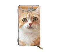 SDTYKHJ Damen Geldbörse Clutch Große Kapazität Lange Geldbörse Lustige Haustier Katze Leder Damen Karte Handy Halter Reise Geldbörse