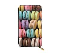 SDTYKHJ Damen Geldbörse Clutch Große Kapazität Lange Geldbörse Macaron Biscuit Geschmack Gebäck Leder Damen Karte Handy Halter Reise Geldbörse
