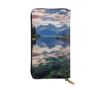 SDTYKHJ Damen Geldbörse Clutch Große Kapazität Lange Geldbörse Nationalpark See Leder Damen Karte Handy Halter Reise Geldbörse