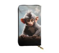 SDTYKHJ Damen-Geldbörse, Clutch, große Kapazität, lange Geldbörse, niedlicher Affe, Leder, Damen, Kartenhalter, Handyhalter, Reisegeldbörse