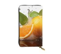 SDTYKHJ Damen Geldbörse Clutch Große Kapazität Lange Geldbörse Orange Obst Leder Damen Karte Telefonhalter Reise Geldbörse