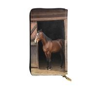 SDTYKHJ Damen-Geldbörse, Clutch, große Kapazität, lange Geldbörse, Scheunenpferd, Leder, Damen, Kartenhalter, Handyhalter, Reisegeldbörse