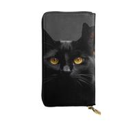 SDTYKHJ Damen-Geldbörse, Clutch, große Kapazität, lange Geldbörse, schwarz, Katzenaugen, Leder, Kartenhalter, Handyhalter, Reisegeldbörse