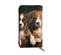 SDTYKHJ Damen Geldbörse Clutch Große Kapazität Lange Geldbörse Welpen Hunde Haustiere Tiere Leder Damen Karte Handy Halter Reise Geldbörse