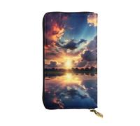 SDTYKHJ Damen-Geldbörse, Clutch, großes Fassungsvermögen, lange Geldbörse, mehrfarbig, Himmelsleder, Kartenhalter, Reisegeldbörse