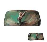 SDTYKHJ Federmäppchen, Ballerina-ähnlicher Schmetterling, großes Federmäppchen, tragbar, Münztasche, ästhetische Kosmetiktasche, Leder, Make-up-Tasche, silber, Einheitsgröße