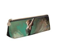 SDTYKHJ Federmäppchen Ballerina wie Schmetterling, großes Federmäppchen, tragbar, Münztasche, ästhetische Kosmetiktasche, Leder, Make-up-Tasche