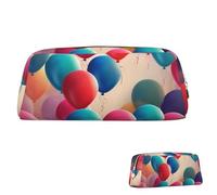 SDTYKHJ Federmäppchen, Ballon, große Bleistifttasche, tragbare Münztasche, ästhetische Kosmetiktasche, Leder, Make-up-Tasche, Gold, Einheitsgröße