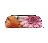 SDTYKHJ Federmäppchen, bunt, Gänseblümchen, großes Federmäppchen, tragbar, Münztasche, ästhetische Kosmetiktasche, Leder, Make-up-Tasche, Gold, Einheitsgröße