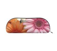 SDTYKHJ Federmäppchen, bunt, Gänseblümchen, großes Federmäppchen, tragbar, Münztasche, ästhetische Kosmetiktasche, Leder, Make-up-Tasche, silber, Einheitsgröße