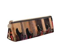 SDTYKHJ Federmäppchen, coole E-Gitarre, große Bleistifttasche, tragbare Münztasche, ästhetische Kosmetiktasche, Leder, Make-up-Tasche