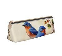 SDTYKHJ Federmäppchen Happy Bluebirds Big Pencil Bag Portable Coin Pouch Ästhetische Kosmetiktasche Leder Make-up Tasche