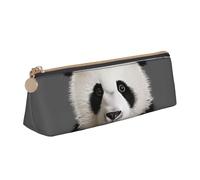 SDTYKHJ Federmäppchen, hübsches Pandabär-Kopf, großes Federmäppchen, tragbar, Münztasche, ästhetische Kosmetiktasche, Leder, Make-up-Tasche