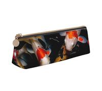 SDTYKHJ Federmäppchen Japan Fancy Koi Karpfen Fische Große Bleistifttasche Tragbare Münztasche Ästhetische Kosmetiktasche Leder Make-up Tasche