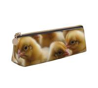 SDTYKHJ Federmäppchen, kleine Hühner, große Bleistifttasche, tragbare Münztasche, ästhetische Kosmetiktasche, Leder, Make-up-Tasche