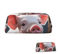 SDTYKHJ Federmäppchen, lächelnd, groß, tragbar, Münztasche, ästhetische Kosmetiktasche, Leder, Make-up-Tasche, silber, Einheitsgröße