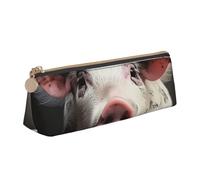 SDTYKHJ Federmäppchen, lächelnd, groß, tragbar, Münztasche, ästhetische Kosmetiktasche, Leder, Make-up-Tasche