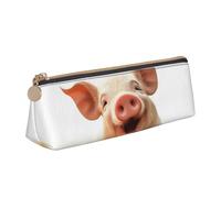 SDTYKHJ Federmäppchen, lächelnd, groß, tragbar, Münztasche, ästhetische Kosmetiktasche, Leder, Make-up-Tasche