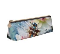 SDTYKHJ Federmäppchen Libelle, großes Federmäppchen, tragbar, Münztasche, ästhetische Kosmetiktasche, Leder, Make-up-Tasche