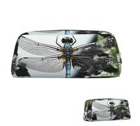 SDTYKHJ Federmäppchen Libelle, großes Federmäppchen, tragbar, Münztasche, ästhetische Kosmetiktasche, Leder, Make-up-Tasche, Gold, Einheitsgröße