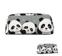 SDTYKHJ Federmäppchen, lustig, Panda, groß, tragbar, Münztasche, ästhetische Kosmetiktasche, Leder, Make-up-Tasche, silber, Einheitsgröße