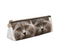 SDTYKHJ Federmäppchen, lustige Katzen, große Bleistifttasche, tragbare Münztasche, ästhetische Kosmetiktasche, Leder, Make-up-Tasche