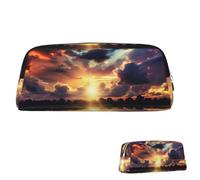 SDTYKHJ Federmäppchen, mehrfarbig, Himmel, groß, tragbar, Münzfach, ästhetische Kosmetiktasche, Leder, Make-up-Tasche, silber, Einheitsgröße