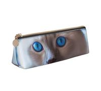 SDTYKHJ Federmäppchen mit blauen Augen, große Bleistifttasche, tragbare Münztasche, ästhetische Kosmetiktasche, Leder, Make-up-Tasche