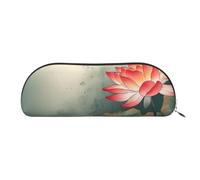 SDTYKHJ Federmäppchen mit Blume und Libelle, großes Federmäppchen, tragbar, Münztasche, ästhetische Kosmetiktasche, Leder, Make-up-Tasche, silber, Einheitsgröße