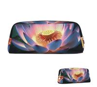 SDTYKHJ Federmäppchen mit Blumen-Motiv, tragbar, Münztasche, ästhetische Kosmetiktasche, Leder, Make-up-Tasche, silber, Einheitsgröße