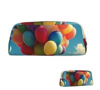 SDTYKHJ Federmäppchen mit Farbballon, großes Federmäppchen, tragbar, Münztasche, ästhetische Kosmetiktasche, Leder, Make-up-Tasche, Gold, Einheitsgröße