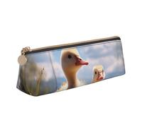 SDTYKHJ Federmäppchen mit niedlichem Gänsemotiv, tragbar, Kosmetiktasche, Kosmetiktasche, Leder, Make-up-Tasche