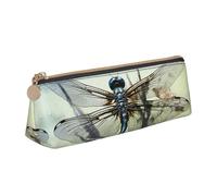 SDTYKHJ Federmäppchen, modernes Libellen-Design, großes Federmäppchen, tragbare Münztasche, ästhetische Kosmetiktasche, Leder, Make-up-Tasche