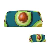 SDTYKHJ Federmäppchen, Motiv: frische tropische Früchte, große Bleistifttasche, tragbare Münztasche, ästhetische Kosmetiktasche, Leder, Make-up-Tasche, silber, Einheitsgröße