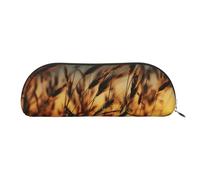 SDTYKHJ Federmäppchen, Nachtbraun, Weizen, großes Federmäppchen, tragbare Münztasche, ästhetische Kosmetiktasche, Leder, Make-up-Tasche