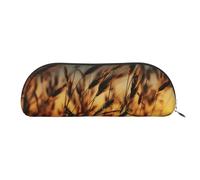 SDTYKHJ Federmäppchen, Nachtbraun, Weizen, großes Federmäppchen, tragbare Münztasche, ästhetische Kosmetiktasche, Leder, Make-up-Tasche, silber, Einheitsgröße