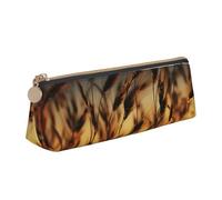 SDTYKHJ Federmäppchen, Nachtbraun, Weizen, großes Federmäppchen, tragbare Münztasche, ästhetische Kosmetiktasche, Leder, Make-up-Tasche